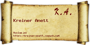Kreiner Anett névjegykártya